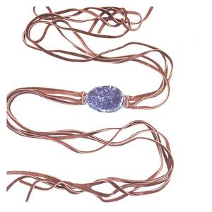 Leather and Stone bracelet